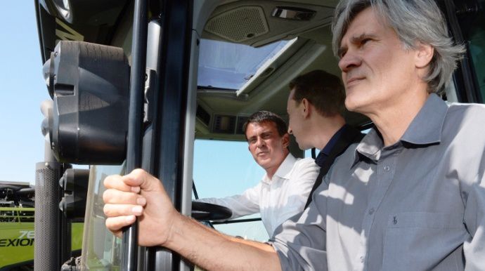 Manuel Valls, premier ministre à Terre de Jim. Xavier Beulin, président de la Fnsea lui a demandé de le recevoir pour lui présenter les difficultés aggravées que connaissent les agriculteurs.