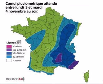 Mauvais temps en France jusqu'à mardi soir