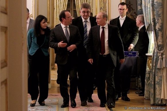 Vladimir Poutine et Francçois Hollande en juin 2014