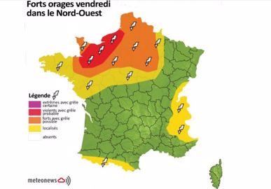 Principale région à risque : la Normandie. (©MeteoNews)
