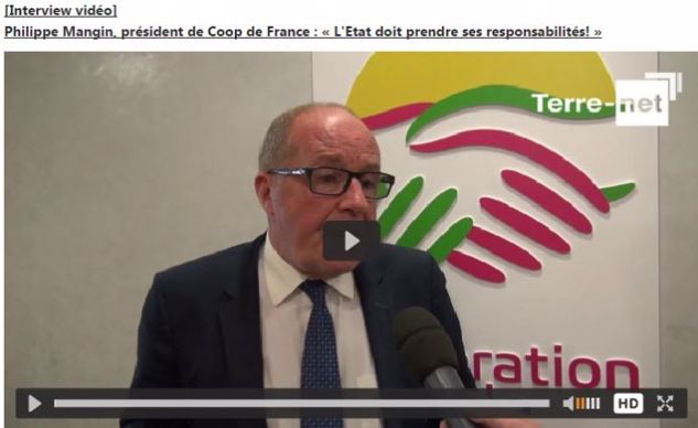 Interview de Philippe Mangin, président de Coop de France, après sa rencontre avec le président de la République François Hollande.