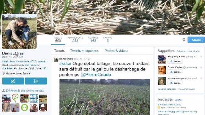 Page Twitter de Denis Laizé, agriculteur