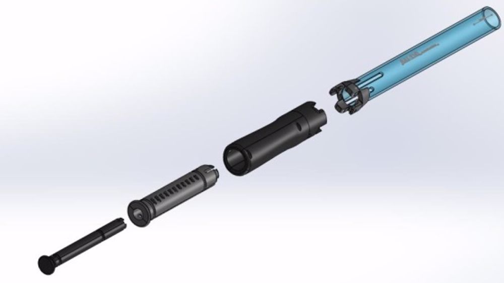 SAI 21 pistolet d'insémination. L'image de la caméra se visualise en direct sur smartphone.(©DR)