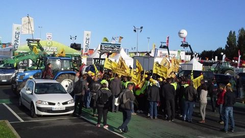Manifestation de la Coordination rurale sur les parkings du Space (©Coordination Rurale)