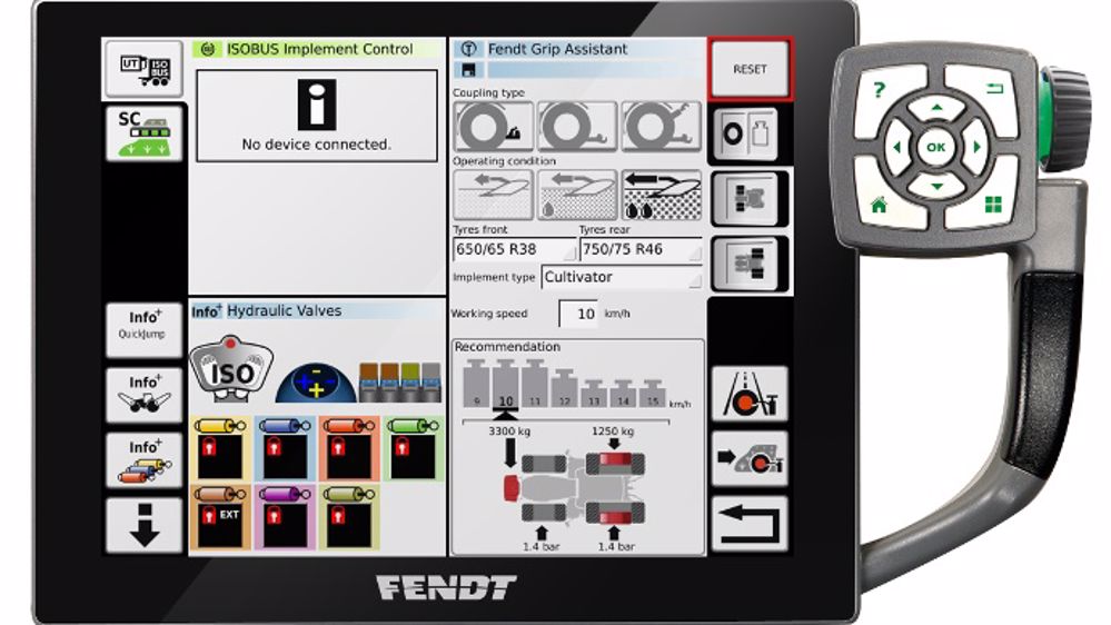 L'application Grip Assistant est intégrée au terminal du Vario 1 000. (©Fendt)