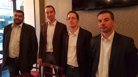 Jérémie Decerle, Thomas Diemer, Florent Dornier et Stéphane Lecocq, représentants du syndicat Jeunes agriculteurs, le 21 janvier 2016. (©Terre-net Média) Jérémie Decerle, Thomas Diemer, Florent Dornier et Stéphane Lecocq, représentants du syndicat Jeunes agriculteurs, le 21 janvier 2016. (©Terre-net Média)