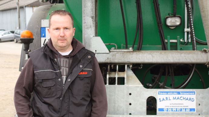 Olivier Machard est le chauffeur attitré de la tonne à lisier.