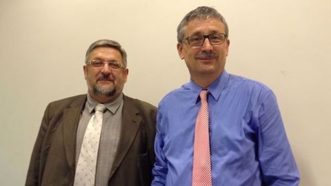 Thierry Manten, vice-président de la MSA, et Pascal Cormery, président, s'inquiètent de la réduction des moyens de l'organisme, imposée par l'État, alors que ce dernier doit absorber un surplus d'activité lié à la crise agricole. (©Terre-net Média)