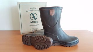 Bottes Aigle en caoutchouc naturel et cuir, le haut de gamme à la française. (©Terre-net Média ) Bottes Aigle en caoutchouc naturel et cuir, le haut de gamme à la française. (©Terre-net Média )