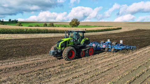 Le résultat du groupe a été investi en recherche et développement comme ici avec les chenilles Terra Trac. (©Claas)