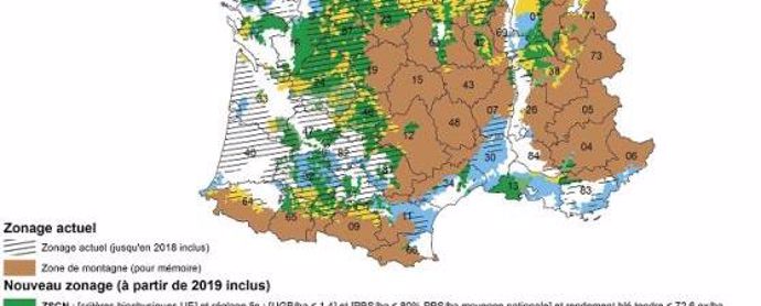 Projet de carte du futur zonage des zones défavorisées simples