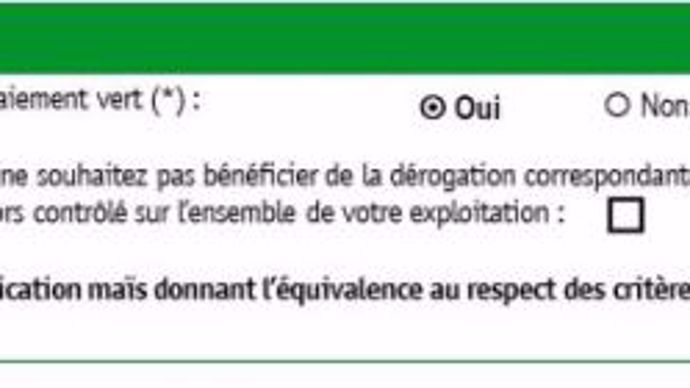 Case prévue pour la certification maïs à cocher dans la déclaration Pac