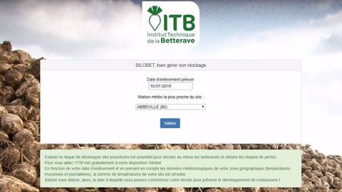 Pour déterminer la date d'arrachage optimale, il vous suffit de renseigner deux informations : la date d'enlèvement prévue et la station météo la plus proche du silo. (©ITB) Pour déterminer la date d'arrachage optimale, il vous suffit de renseigner deux informations : la date d'enlèvement prévue et la station météo la plus proche du silo. (©ITB)