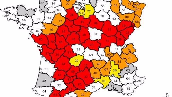 Carte des arrêtés au 3/10/2018