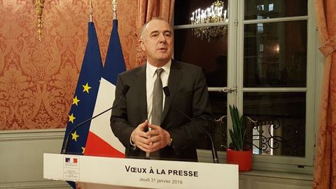 Didier Guillaume, ministre de l'agriculture, lors de la présentation de ses vœux à la presse jeudi 31 janvier 2019. (©Terre-net Média) Didier Guillaume, ministre de l'agriculture, lors de la présentation de ses vœux à la presse jeudi 31 janvier 2019. (©Terre-net Média)