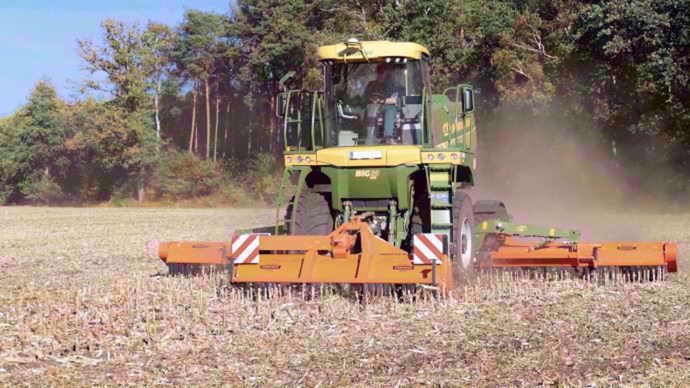 L'automotrice de fauche Krone se diversifie et embarque désormais les broyeurs Perfect TriGant. (©Krone)