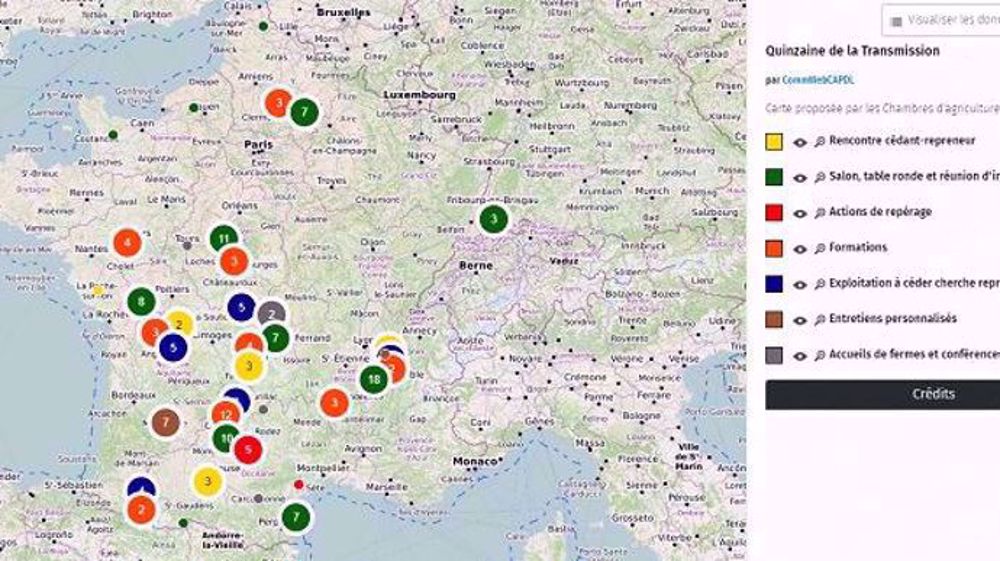Cliquer sur la carte pour accéder à la version interactive. (©Chambres d'agriculture)