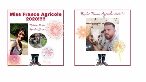 Noémie et Jean-Baptiste, Miss et Mister agri 2020 (©Concours miss mister France Agricole) Noémie et Jean-Baptiste, Miss et Mister agri 2020 (©Concours miss mister France Agricole)