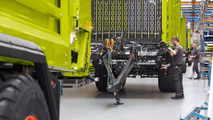Fabrication d'une remorque autochargeuse Claas Cargos