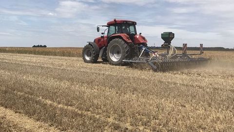 Semis de Cipan sur une terre déjà très sèche fin juillet 2020. (©@OlivierCOSTE2)