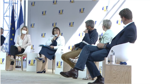 Christiane Lambert a rappelé à Yannick Jadot que la betterave bio souffrait autant de la jaunisse que la betterave conventionnelle. (©capture d'écran La REF (Medef))