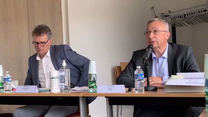 Philippe Heusèle (à gauche) et Eric Thirouin (à droite) ont dressé le 8 septembre un tableau sombre de la situation des céréaliers, demandant au gouvernement un plan de soutien.