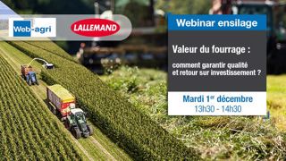 <a href="https://attendee.gotowebinar.com/register/7779996255246987023?source=art" title="Inscription au webinaire" target="_blank">Participez au webinaire Web-agri Lallemand</a> sur l'ensilage. (©Terre-net Média) <a href="https://attendee.gotowebinar.com/register/7779996255246987023?source=art" title="Inscription au webinaire" target="_blank">Participez au webinaire Web-agri Lallemand</a> sur l'ensilage. (©Terre-net Média)