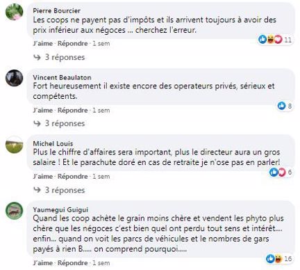 posts facebook sur les cooperatives agricoles