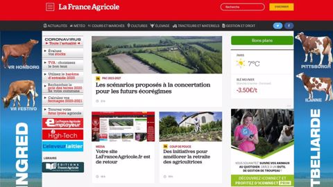 Capture d'écran du site LaFranceAgricole.fr (©Terre-net Média)