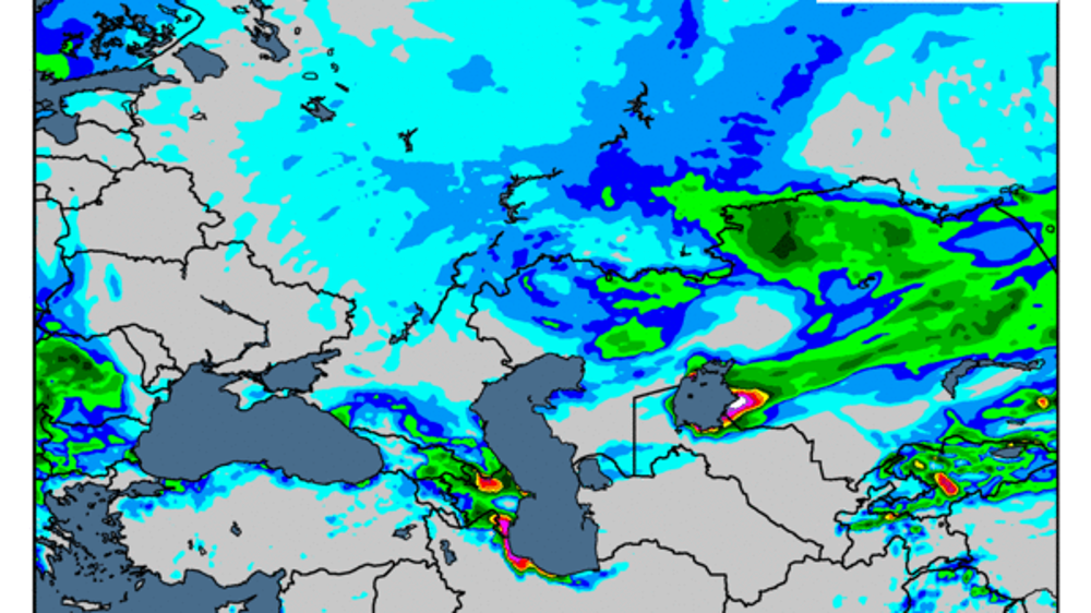 Prévisions de pluies à sept jours. (©WorldAgWeather)