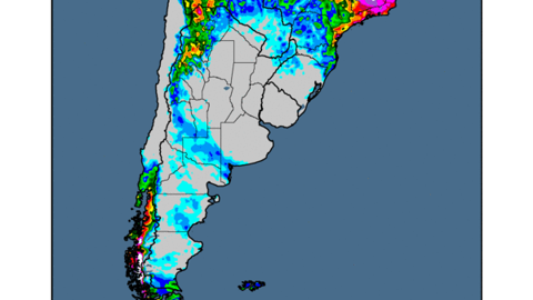 Prévisions de pluies à sept jours en Amérique du Sud. (©WorldAgWeather) Prévisions de pluies à sept jours en Amérique du Sud. (©WorldAgWeather)