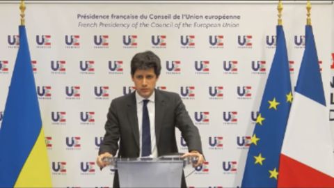 Julien Denormandie a tenu une conférence de presse le 2 mars à l'issue du conseil informel des ministres de l'agriculture européens, consacré à l'Ukraine. (©Terre-net Média)