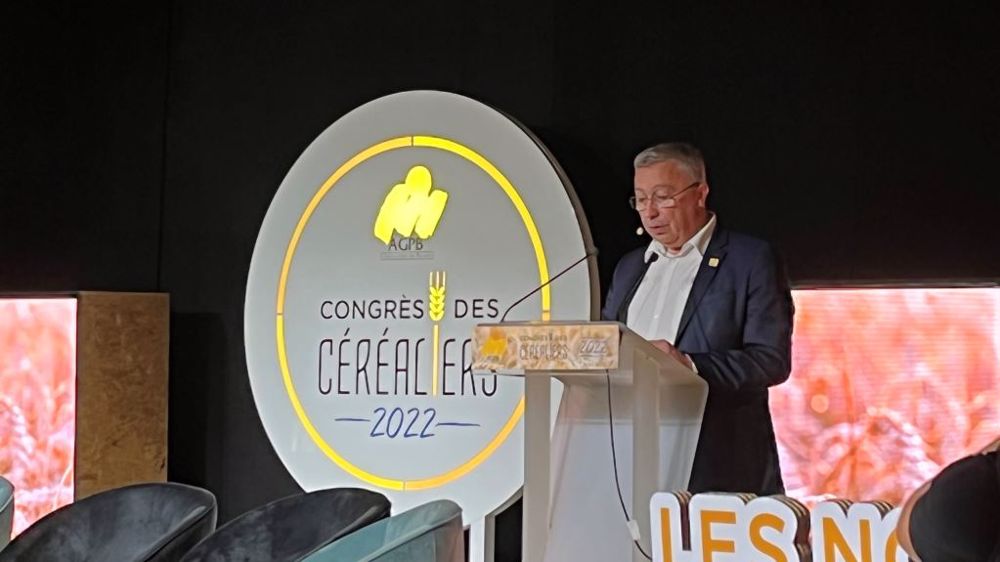 Eric Thirouin, président de l'AGPB, au congrès des céréaliers le 8 juin 2022, à Paris. (©Terre-net Média)