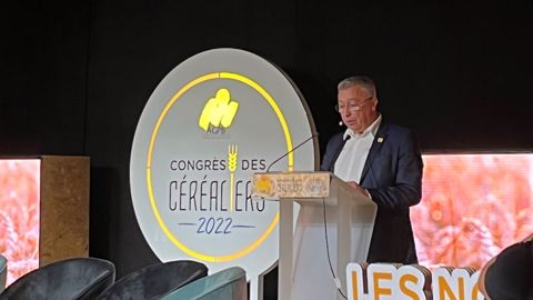 Eric Thirouin, président de l'AGPB, au congrès des céréaliers le 8 juin 2022, à Paris. (©Terre-net Média)