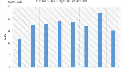 La Bourse de commerce de Buenos Aires annonce une chute de la production argentine de blé.