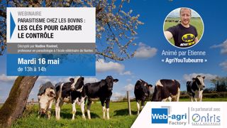 Rendez-vous le 16 mai 2023 à 13h pour un webinaire sur le parasitisme des bovins. <a href="https://attendee.gotowebinar.com/register/4737246278661594208?source=article" title="Inscription au webinaire" target="_blank">Cliquez sur ce lien pour vous inscrire</a>. (©Terre-net Média) Rendez-vous le 16 mai 2023 à 13h pour un webinaire sur le parasitisme des bovins. <a href="https://attendee.gotowebinar.com/register/4737246278661594208?source=article" title="Inscription au webinaire" target="_blank">Cliquez sur ce lien pour vous inscrire</a>. (©Terre-net Média)