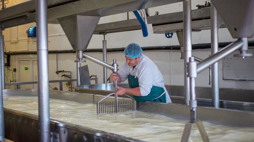Un employé dans une fromagerie