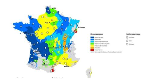 Nappes phréatiques en France décembre 2023 Nappes phréatiques en France décembre 2023