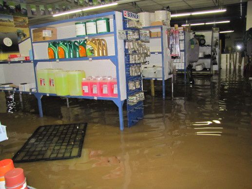 inondation dans une concession agricole en Bretagne