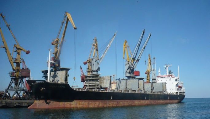Embarquement de Maïs dans le port d'Odessa. 