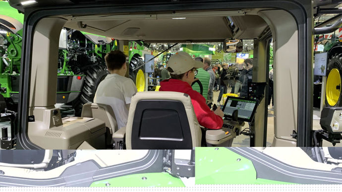 Sur tous les stands des tractoristes, les cabines sont rarement vides.