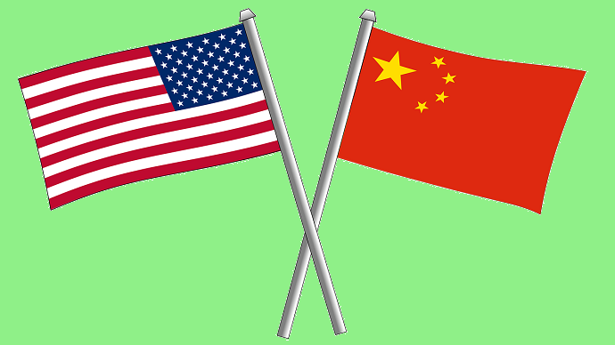 Drapeaux des États-Unis et de la Chine