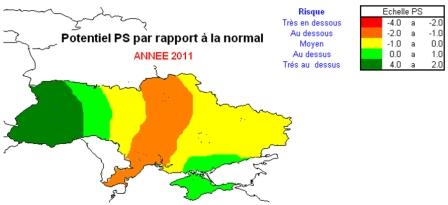 Potentiel PS par rapport à la normale au 30 juin 2011.