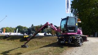 Succès pour la première présentation de l'automoteur ILF Athena à bras télescopique de 15 m. Ici, la machine est aux couleurs des Éts Macagno.