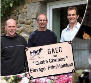 Olivier, Loïc et Patrick Derenne acceuilleront les visiteurs sur leur exploitation de 122 ha avec un quota de 660.000 l outre la production de 1100 porcs et de 50 génisses à viande par an. 