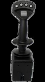 Le joystick multifonction s’installe en cabine et permet d’adapter l’ergonomie du tracteur ancien à un outil de nouvelle génération. © Reichhardt
