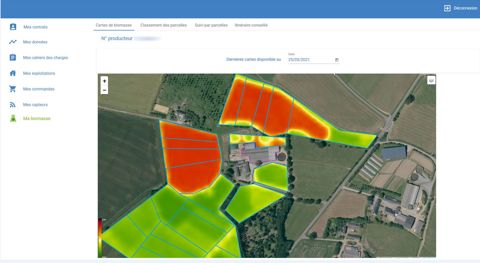 En recoupant le carnet de pâturage numérique et les données satellites, Chronopature donne une estimation géolocalisée de la biomasse d’herbe disponible. Armé de ces informations, l’éleveur pourra optimiser ses paddocks. © Adventiel