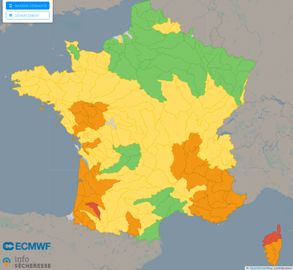 Sur ce début d’année 2022, la France connaît un déficit pluviométrique qui laisse entrevoir une période de sécheresse. © Info-Sécheresse