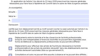 L’attestation de déplacement indique désormais l’heure de sortie L’attestation de déplacement indique désormais l’heure de sortie
