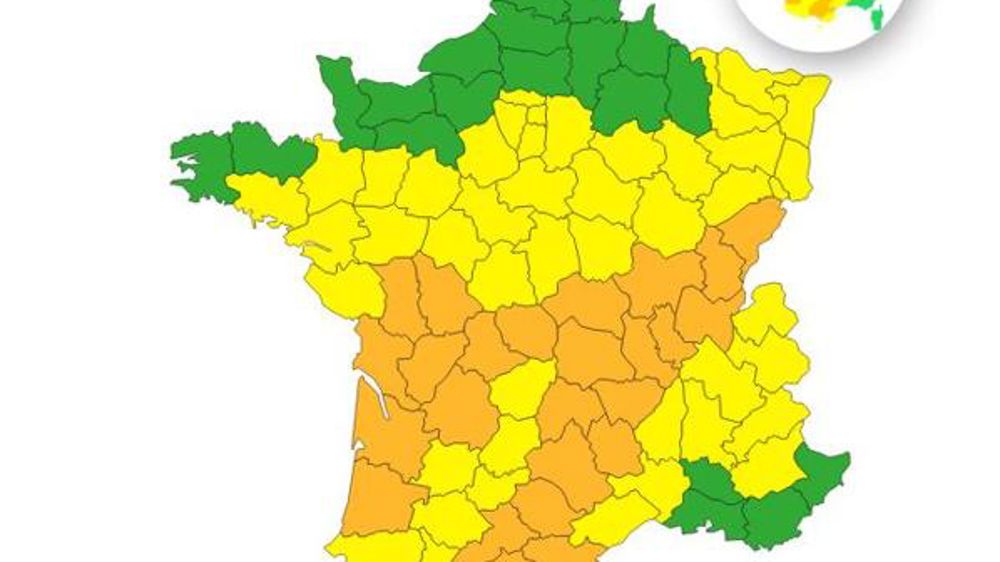 Vingt-cinq départements en alerte orange pour les orages